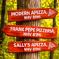 The "Pizza Capital of U.S." Rustic Wooden Trail Sign