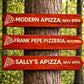 The "Pizza Capital of U.S." Rustic Wooden Trail Sign