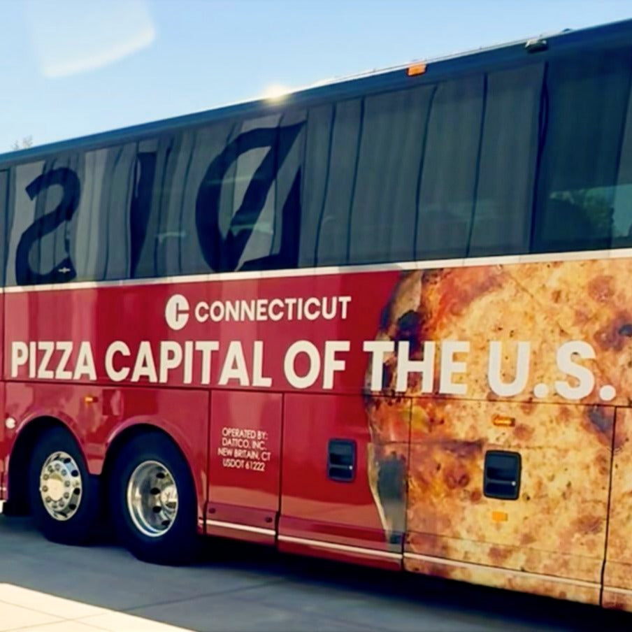 The "Pizza Capital of U.S." Rustic Wooden Trail Sign